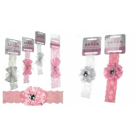 Baby Girl Lace Headbands by Soft Touch